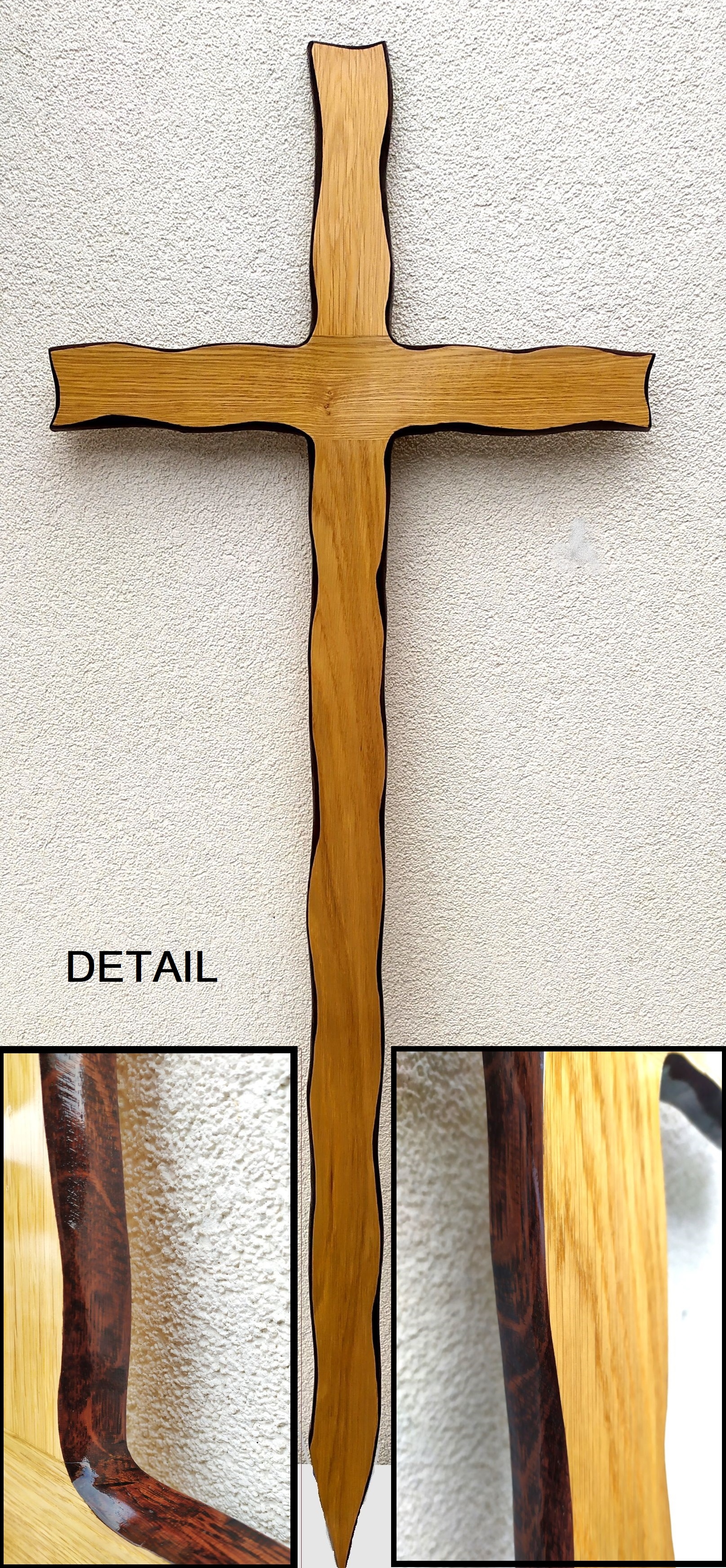 Kříž dubový imitace odkorového dřeva